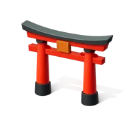 Red Torii gate 3D icon