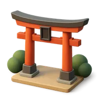 Torii gate 3D icon
