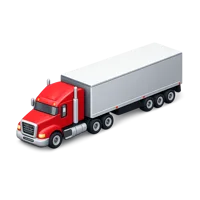 Red Tractor Trailer 3D icon