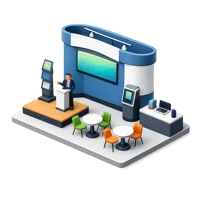 Blue Trade Show 3D icon