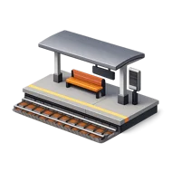Orange Train Platform 3D icon