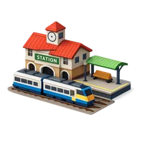 Blue Train Station 3D icon