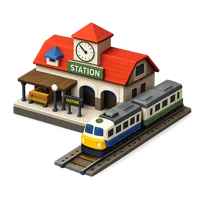 Red Train Station 3D icon