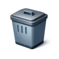 Grey Trash bin 3D icon