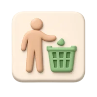 Trash Bin Sign 3D icon