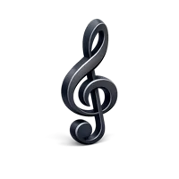 Blue Treble Clef 3D icon