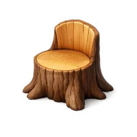 Tree Stump Chair 3D icon