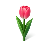 Green Tulip 3D icon