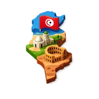 Blue Tunisia 3D icon