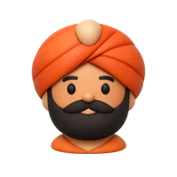 Turbaned Man 3D icon