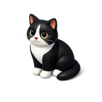 Tuxedo Cat 3D icon