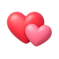 Two Hearts 3D icon