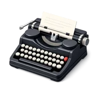 Blue Typewriter 3D icon