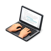 Typing Laptop 3D icon