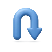 U Turn Arrow 3D icon
