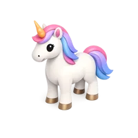 Blue Unicorn 3D icon