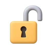 Unlocked Padlock 3D icon