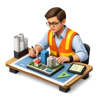 Orange Urban Planner 3D icon