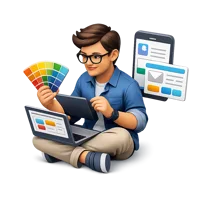 Blue UX Designer 3D icon