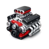 Red V8 Engine 3D icon