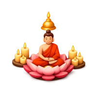Red Vesak 3D icon