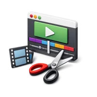Red Video Editing 3D icon