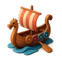 Viking Longship 3D icon