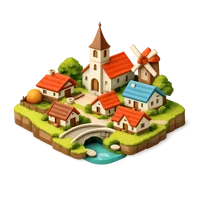 Orange Village 3D icon