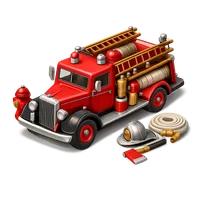 Vintage Fire Truck 3D icon