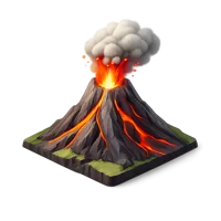 Red Volcano 3D icon