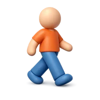 Orange Walking Person 3D icon