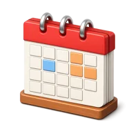 Red Wall Calendar 3D icon
