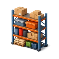 Orange Warehouse Shelf 3D icon