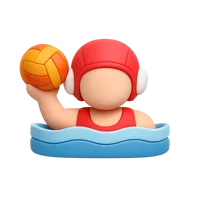 Red Water Polo Player 3D icon