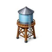 Blue Water Tower 3D icon