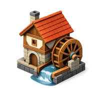 Orange Watermill 3D icon