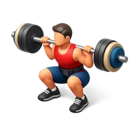 Orange Weightlifting 3D icon