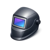 Blue Welding Helmet 3D icon