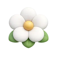 White Flower 3D icon