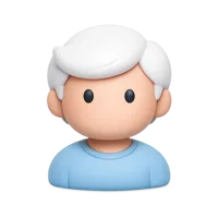 White Hair Person 3D icon