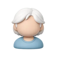 White Haired Person 3D icon