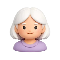 White Haired Woman 3D icon