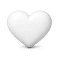 White Heart 3D icon