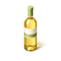 Yellow White Wine Bottle 3D icon