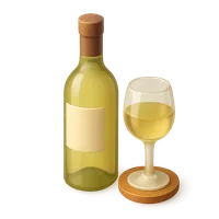 White Wine Bottle 3D icon