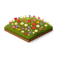 Green Wildflower Field 3D icon