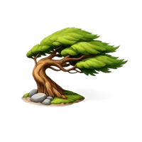 Wind-Swept Tree 3D icon