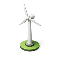 Green Wind Turbine 3D icon
