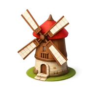Red Windmill 3D icon