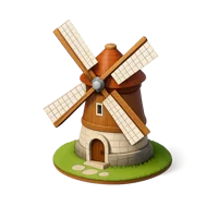 Brown Windmill 3D icon